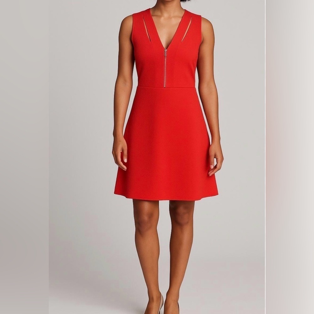 Sandro Paris Waffle Sleeveless Cutout Fit & Flare Skater Cocktail Style Dress S